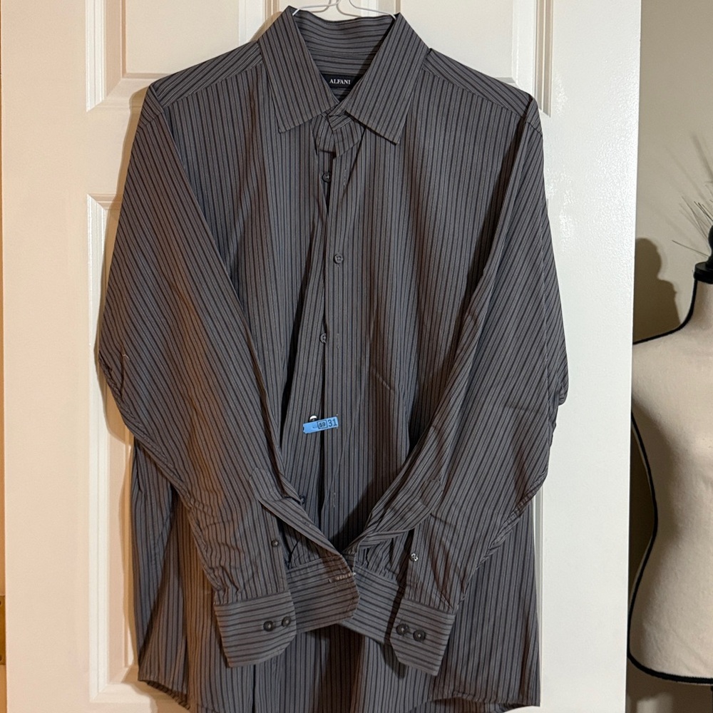Alfani Charcoal Pinstripe Shirt
